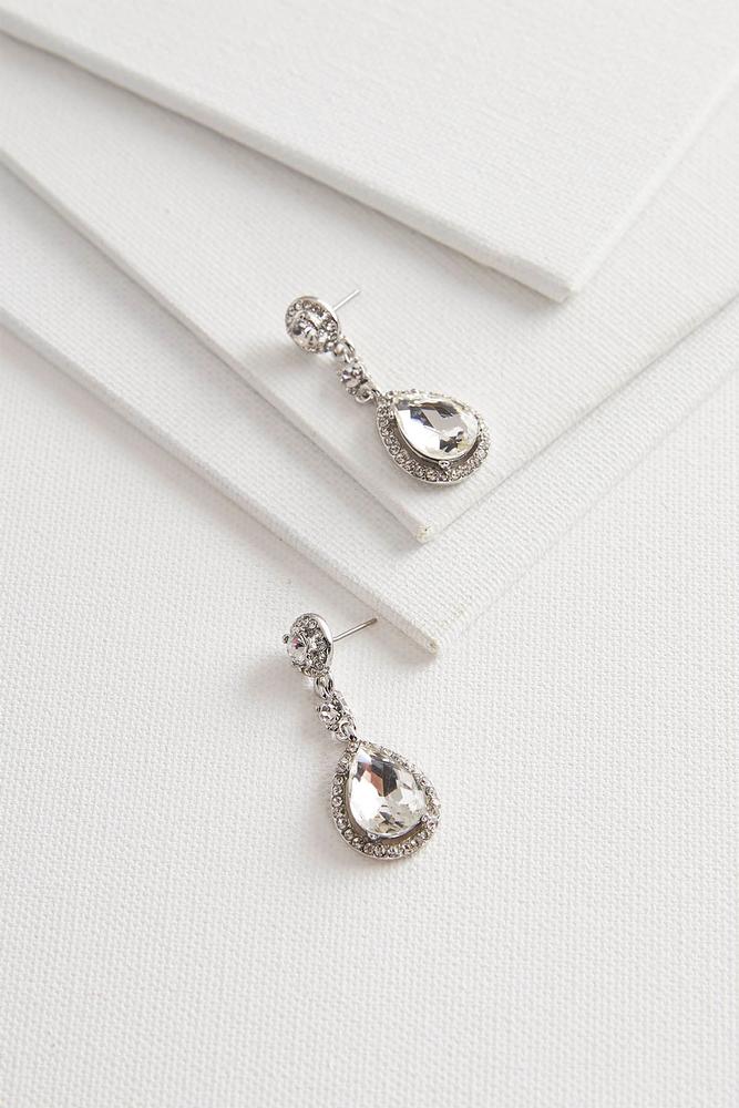 Haloed Stone Dangle Earrings