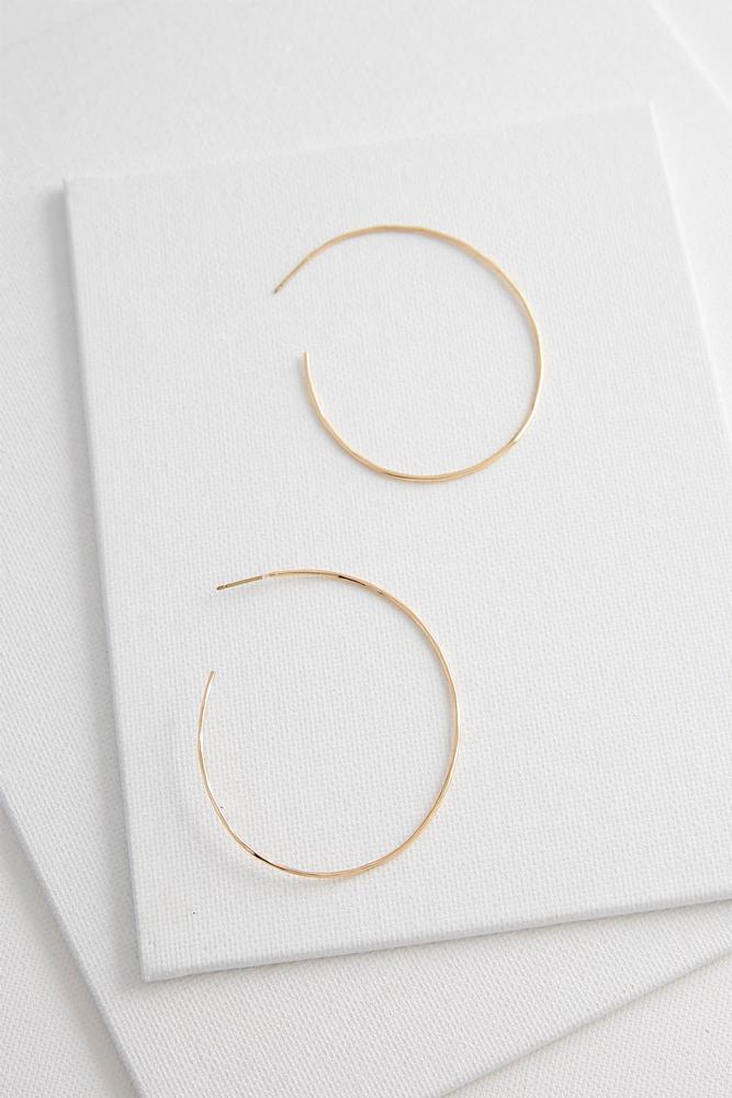 Hammered Brass Hoop Earrings