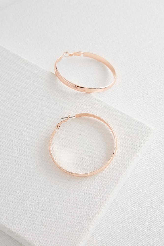 Brushed Metal Hoop Earrings