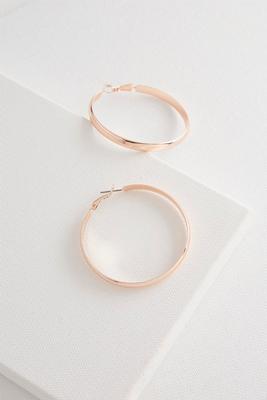 brushed metal hoop earrings