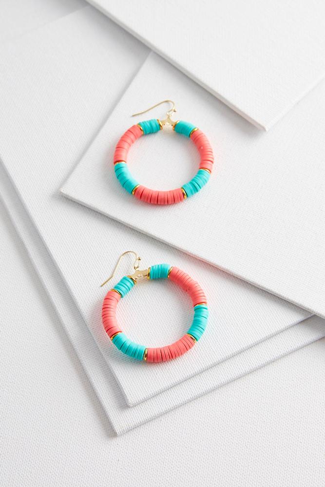 Rubber Beaded Hoop Earrings
