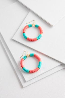 rubber beaded hoop earrings