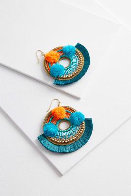 pom-pom fringe earrings