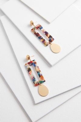 dangling multicolored lucite earrings