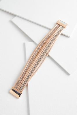 metallic faux leather bracelet