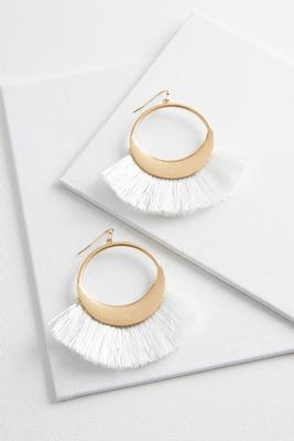 fringe hoop earrings