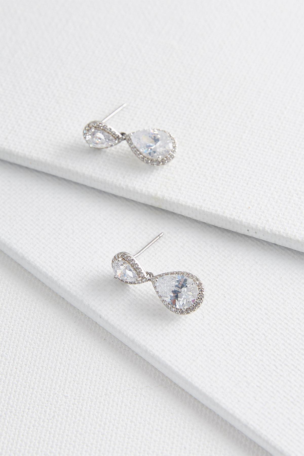 Haloed Rhinestone Dangle Earrings