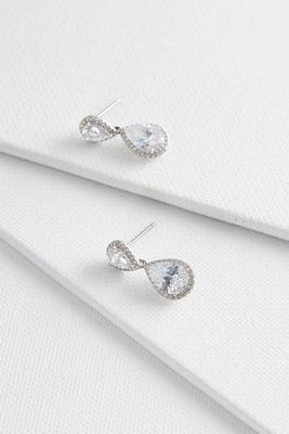 haloed rhinestone dangle earrings
