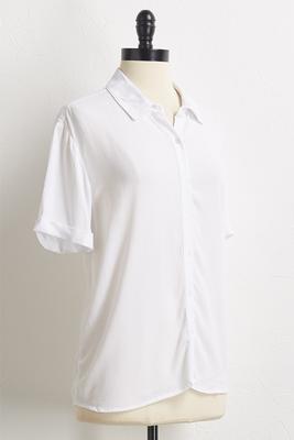 textured button down top