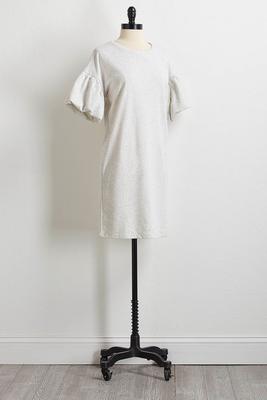 puff sleeve french terry dress