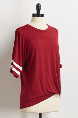 knotted striped athletic tee