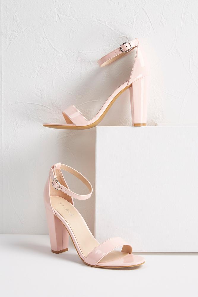 Patent Block Heel Sandals