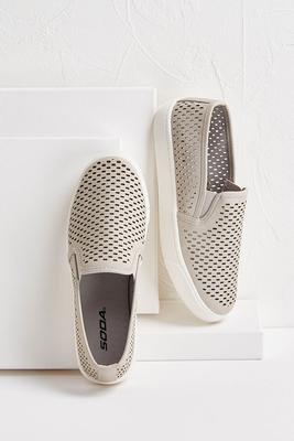 perforated slip-on sneakers