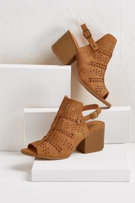 perforated slingback mules