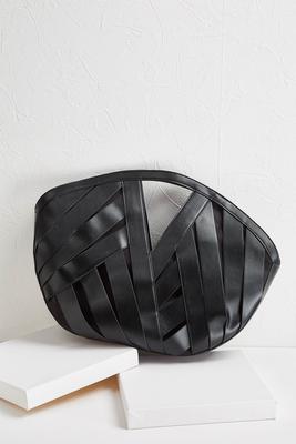 faux leather weave bag