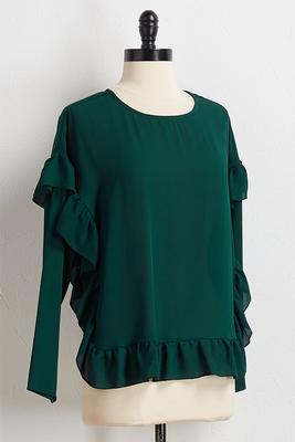 ruffled trim top