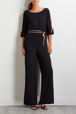 two-toned tie waist jumpsuit