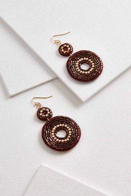 beaded circle earrings