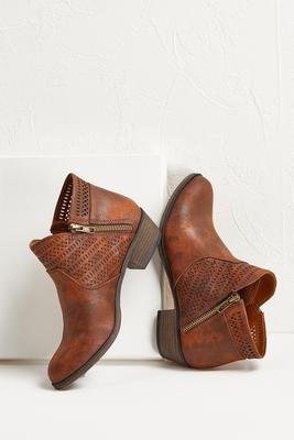 perforated ankle boots