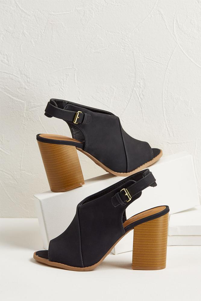 Peep Toe Slingback Mules
