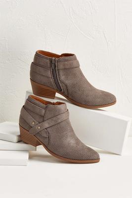 perforated ankle boots