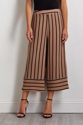 cropped tan and black pants