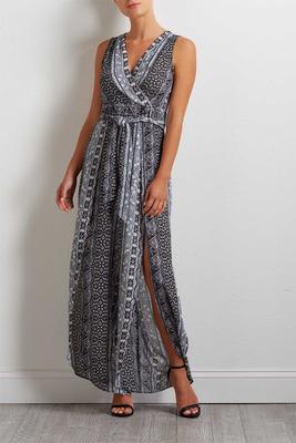 black and white side slit jumpsuit