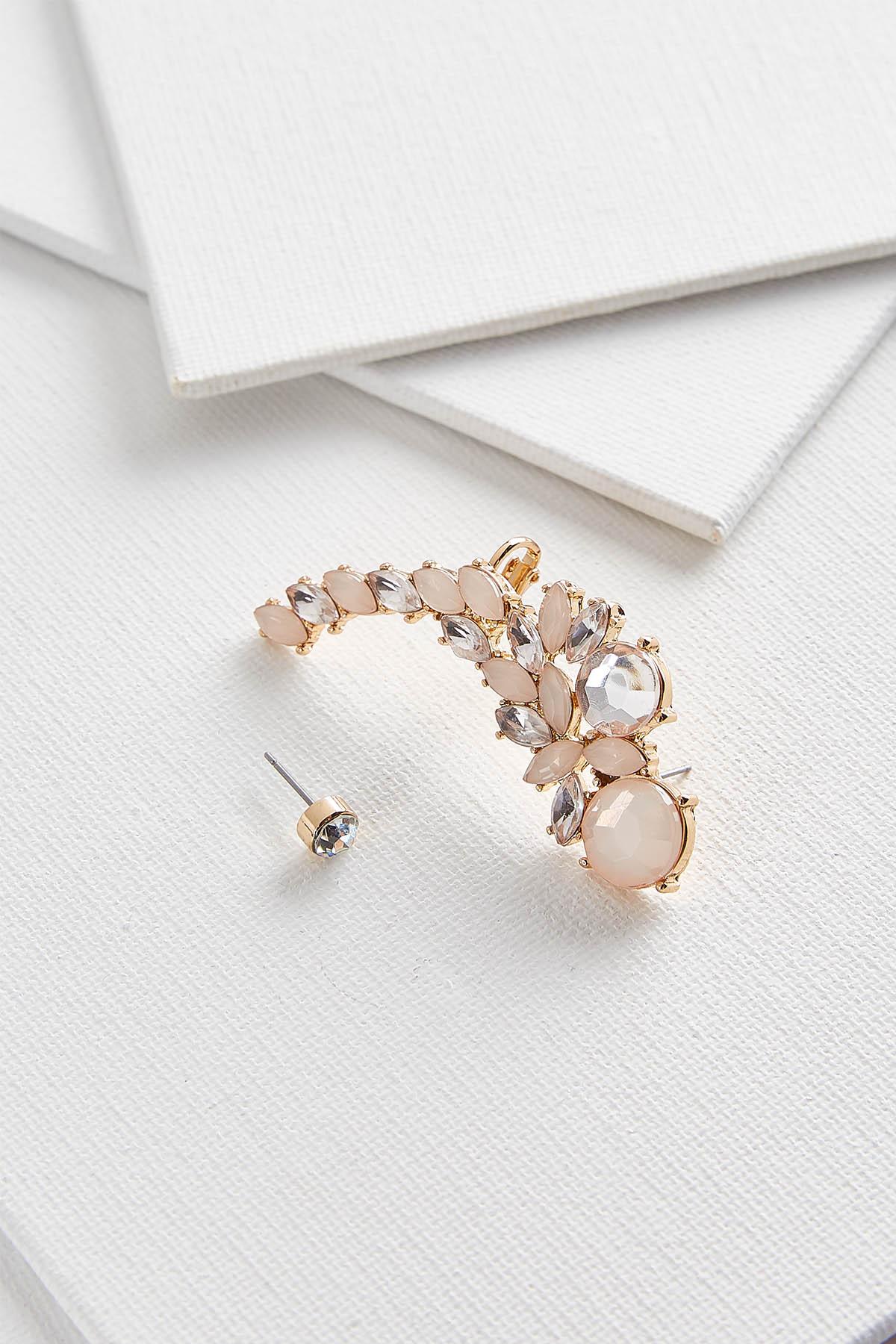 Blush Jeweled Cuff Earrings