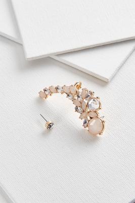 blush jeweled cuff earrings