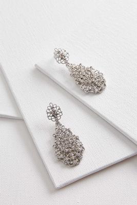 embellished filigree dangle earrings