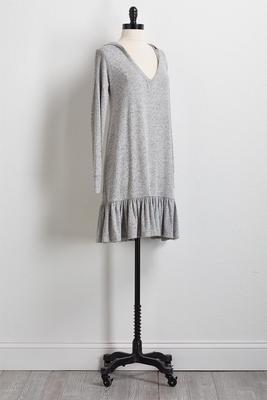 flounced hem hoodie dress