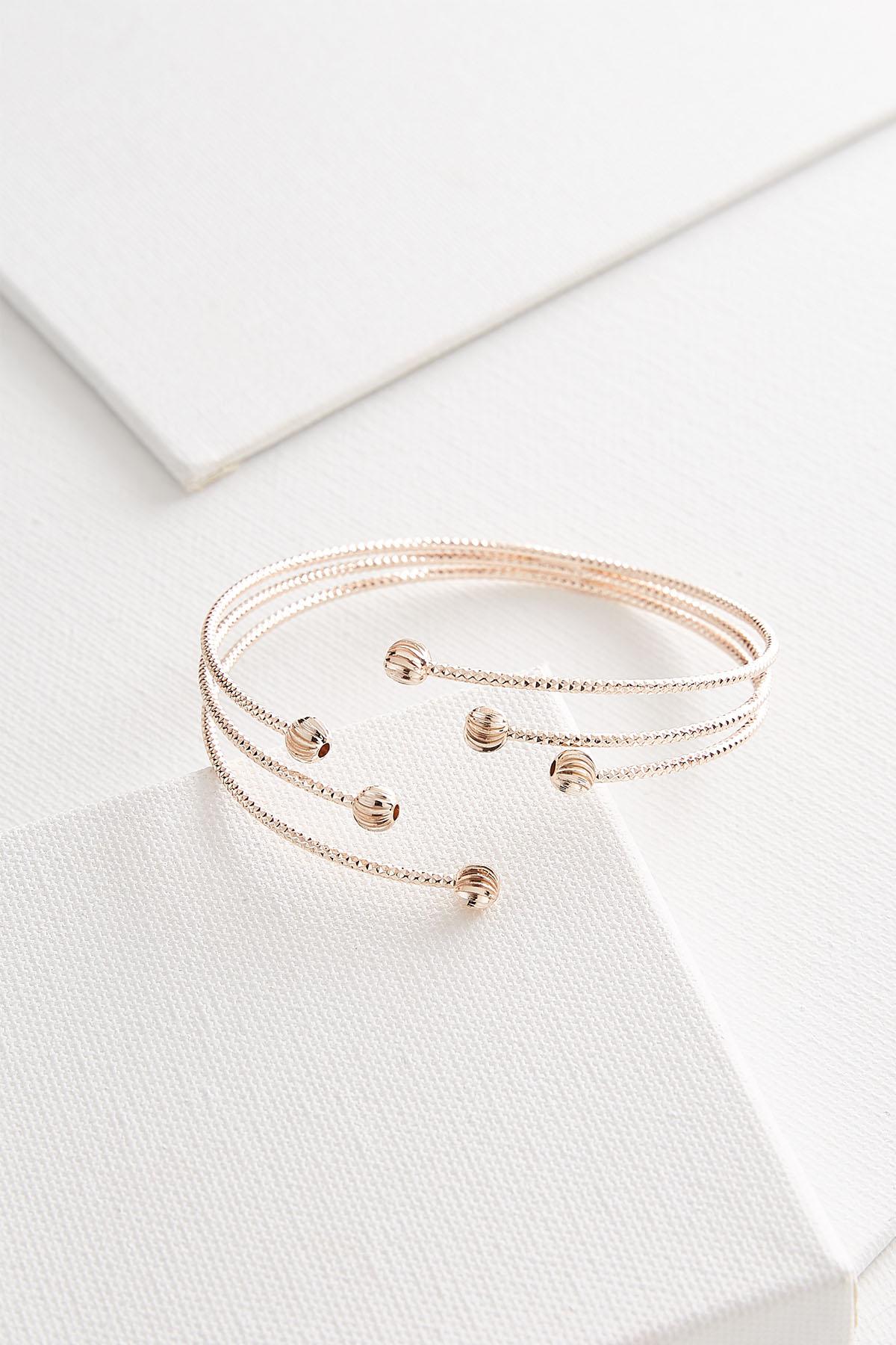 Sphere End Metal Cuff Bracelet
