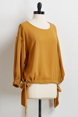 golden tie waist top