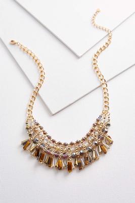 semi-precious beaded bib necklace