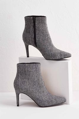 plaid ankle boots