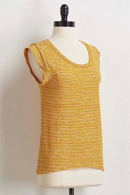 golden stripe cap sleeve top