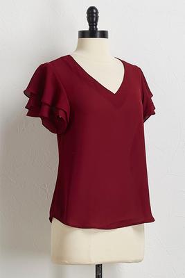 autumn ruffled sleeve top