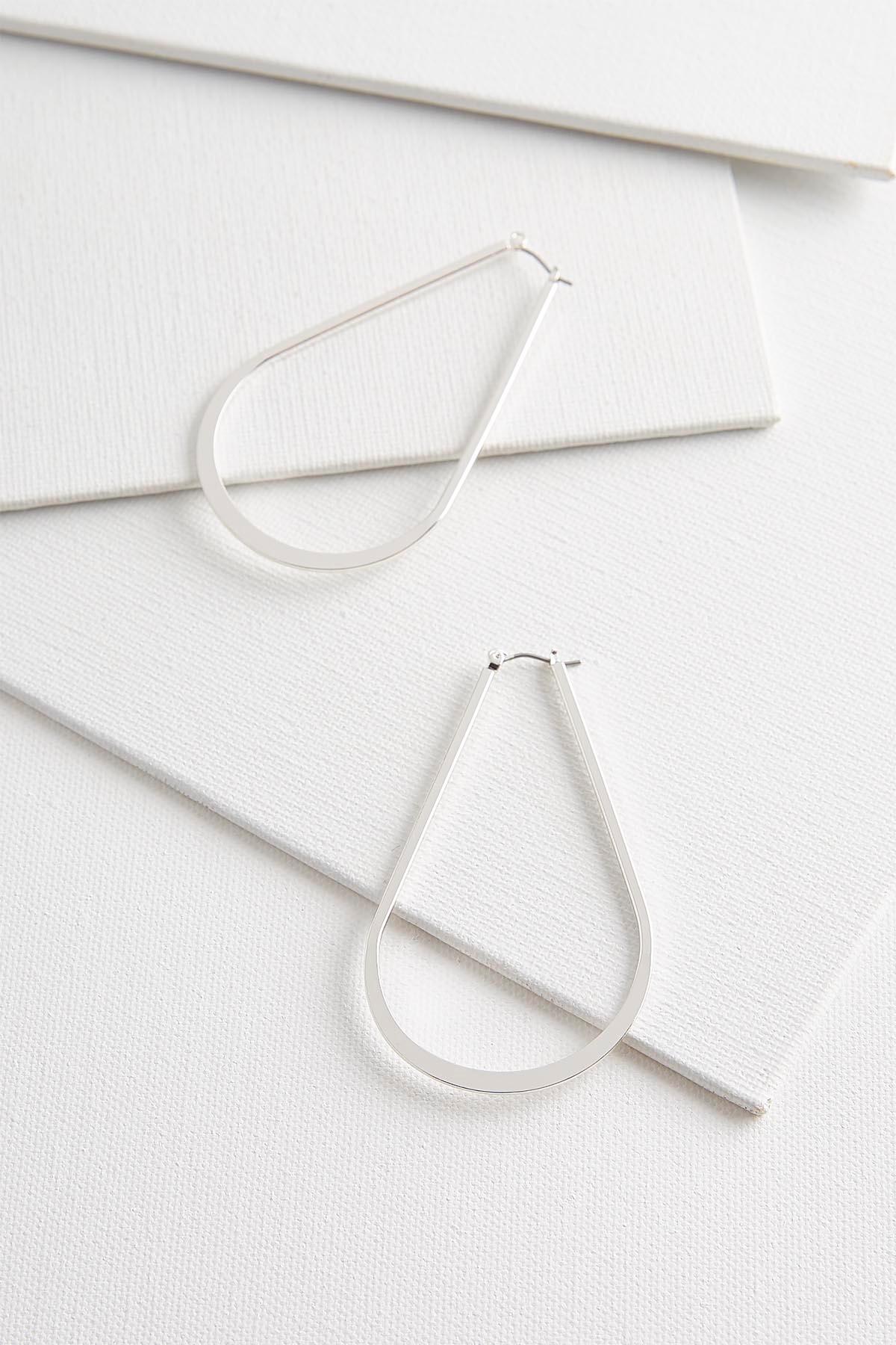 Metal Tear Shaped Hoop Earrings