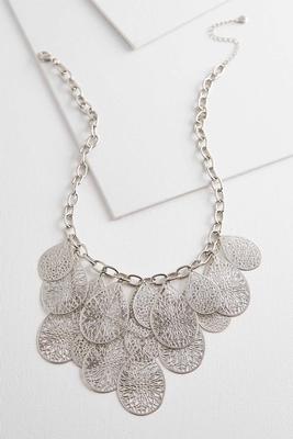 metal filigree bib necklace
