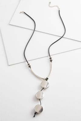 hammered bead cord necklace