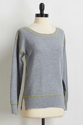 neon stitch thermal top