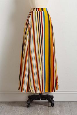 multi stripe maxi skirt