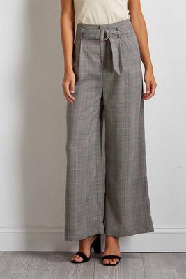 belted wide leg pants