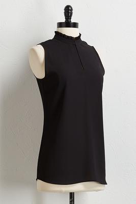 ruffled mock neck top