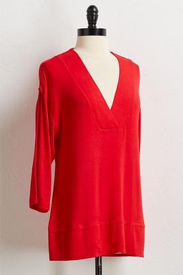 solid v-neck tunic