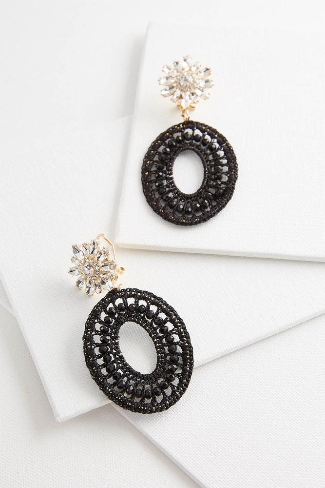 Versona Jeweled Crochet Medallion Earrings Jeweled Crochet Medallion Earrings