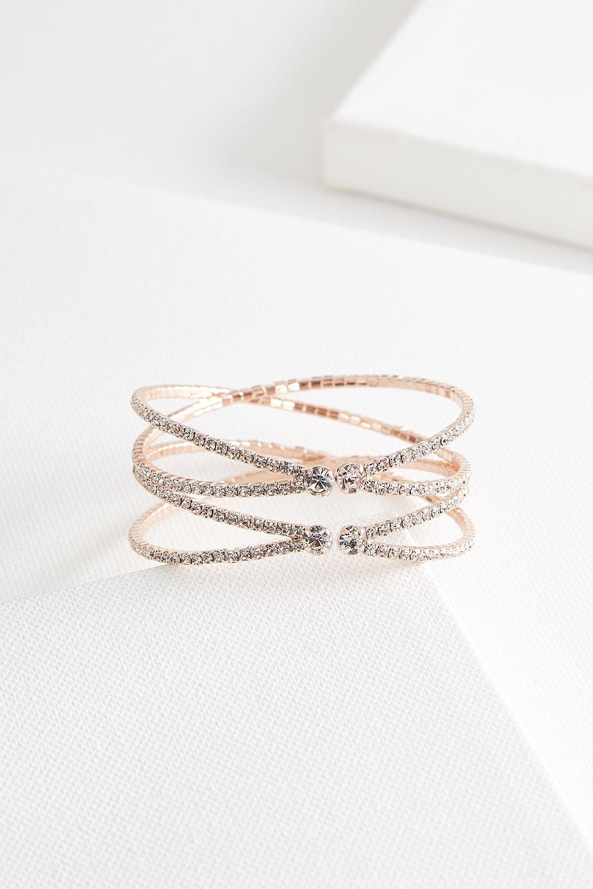versona criss cross rhinestone cuff bracelet