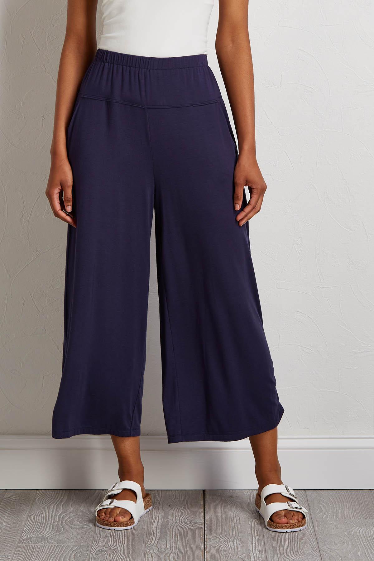 navy cropped pants