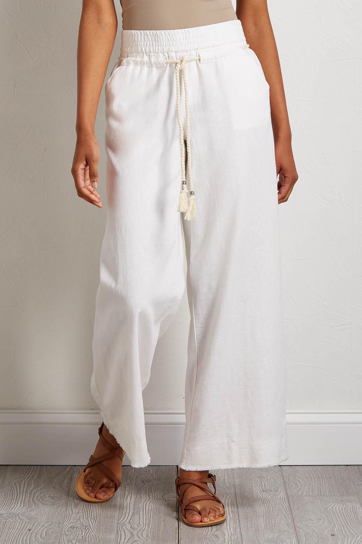 Versona | ivory drawstring linen pants