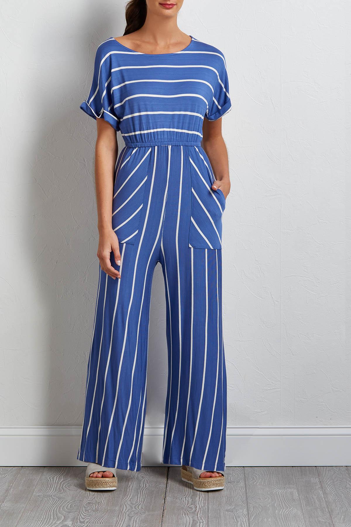 Versona denim stripe jumpsuit